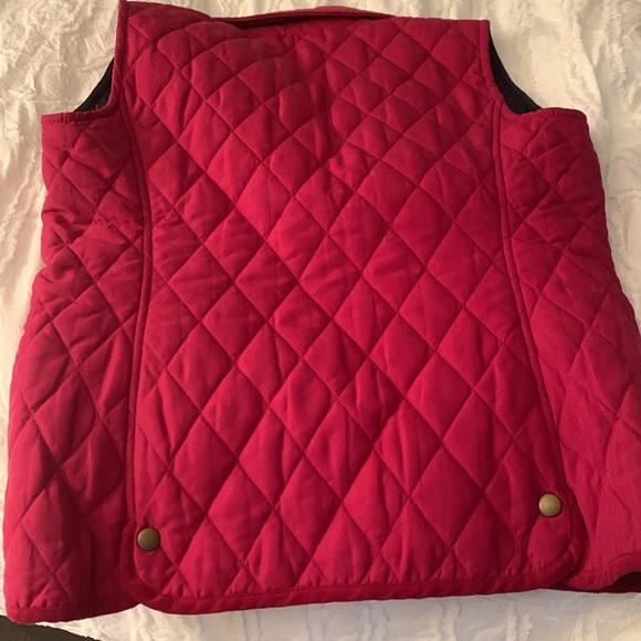 Talbots deep red-pink colored vest. Never worn - Picture 5 of 5